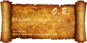 Olajkár Rita névjegykártya